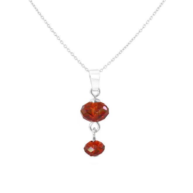 Halskette rot Swarovski Kristall 925 Silber - 2004