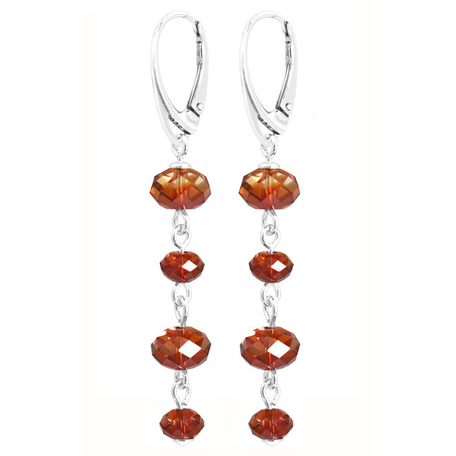 Ohrringe rot Swarovski Kristall Briolette - Sterling Silber - ARLIZI 2003 - Elodie