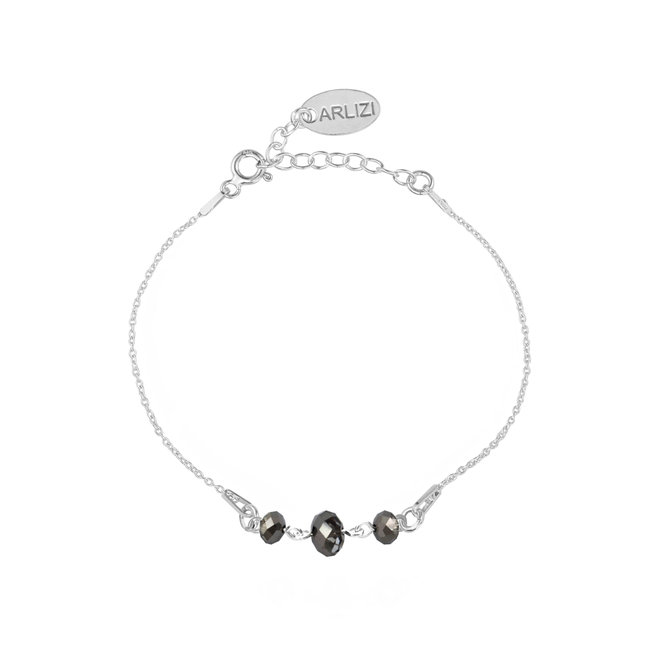Bracelet black Swarovski crystal 925 silver - 2002