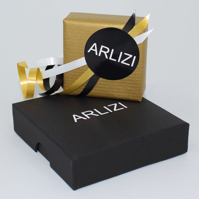 Ohrringe Creolen schwarzer Spinell Anhänger - Sterling Silber vergoldet - ARLIZI 2015 - Skylar