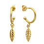 Ohrringe Creolen Blatt Anhänger - vergoldet - ARLIZI 1983 - Ivy