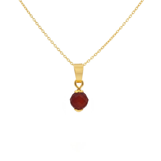 Necklace carnelian bead gold plated - 2021