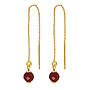 Earrings pull through carnelian bead - gold plated - ARLIZI 2020 - Skylar