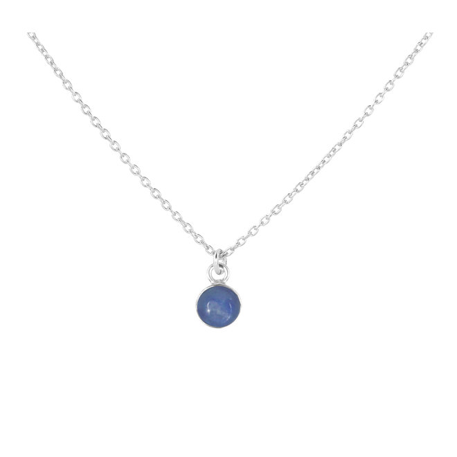 Halskette Blau Kyanit Cabochon Anhänger - Sterling Silber - ARLIZI 2047- Joy