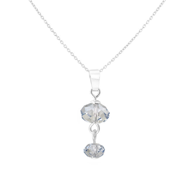 Halskette eisblau Swarovski Kristall Briolette Anhänger - Sterling Silber - ARLIZI 2054 - Elodie