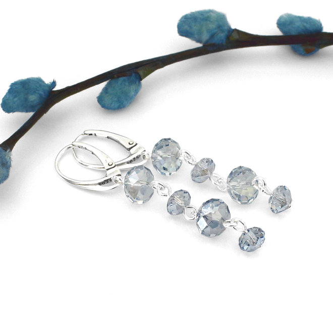 Ohrringe eisblau Swarovski Kristall Briolette - Sterling Silber - ARLIZI 2053 - Elodie