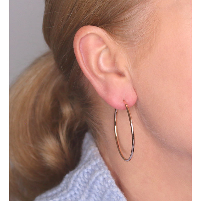Earrings hoops 4 cm - rose gold plated - ARLIZI 1553 - Natalia