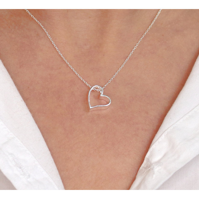 Necklace heart pendant - sterling silver - ARLIZI 1541 - Kendal