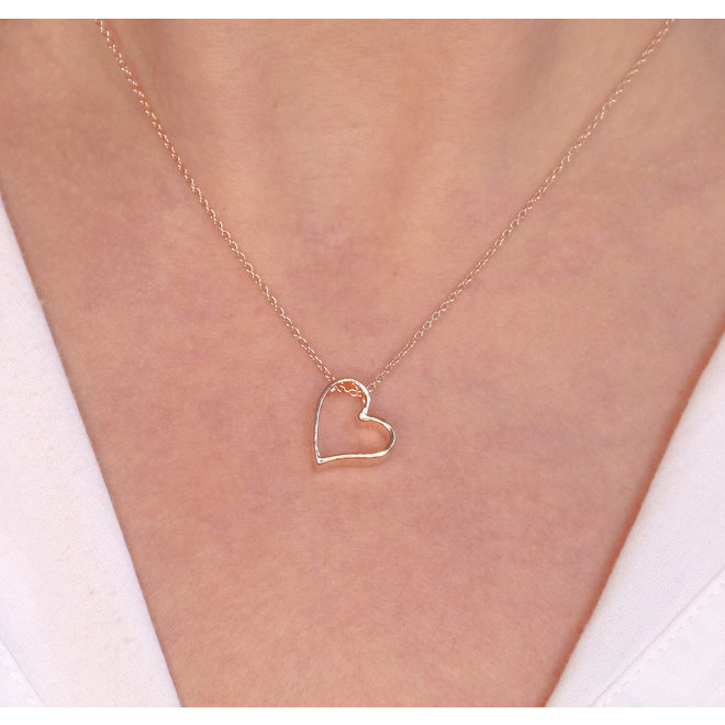Ketting hartje hanger - rosé verguld - ARLIZI 1543 - Kendal