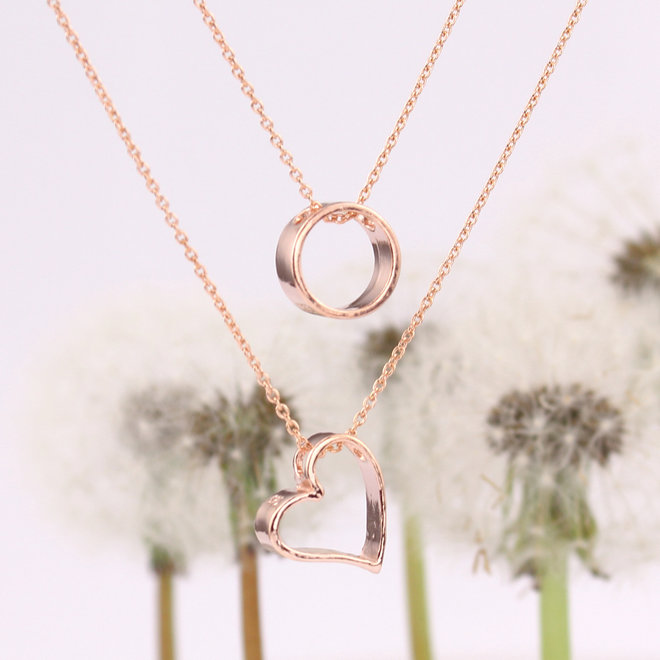 Necklace heart pendant - rose gold plated - ARLIZI 1543 - Kendal