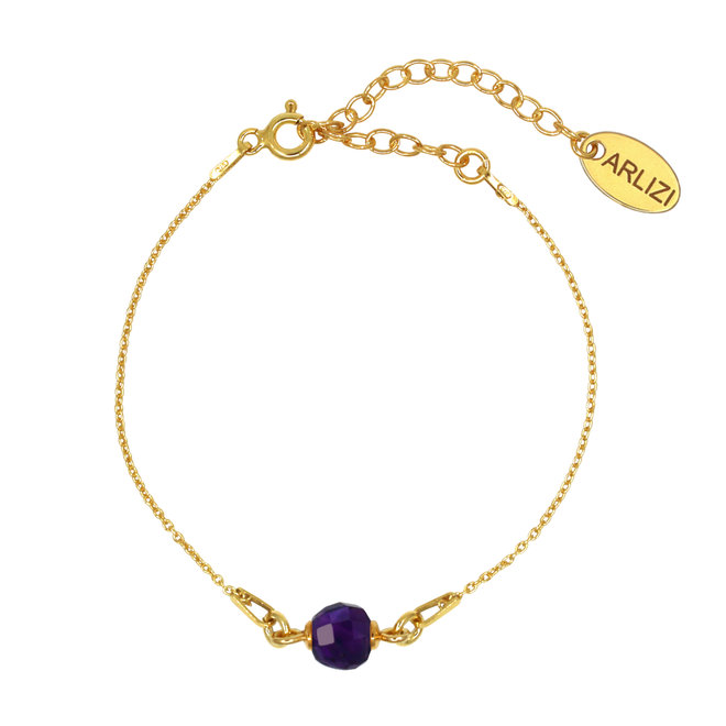 Bracelet amethyst gold plated - 2061