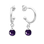 Ohrringe Creolen Amethyst Anhänger - Sterling Silber - ARLIZI 2062 - Skylar