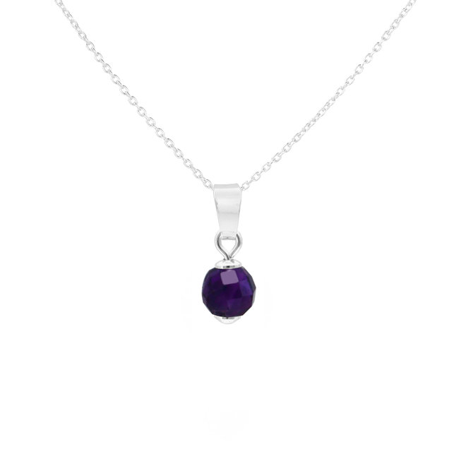 Necklace amethyst 925 silver - 2064
