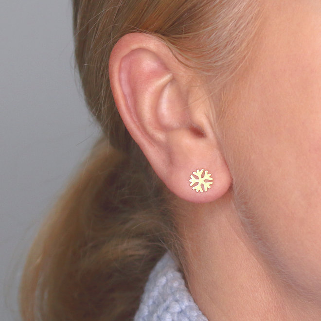 Earrings snowflake studs - gold plated - ARLIZI 1819 - Zoe