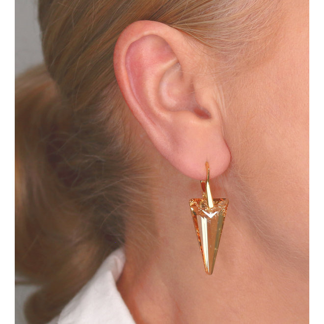Ohrringe Swarovski Kristall Spike Anhänger - vergoldet - ARLIZI 0907 - Daria