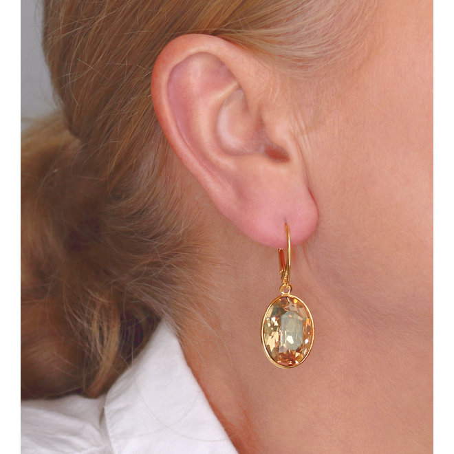 Oorbellen Swarovski kristal hanger - verguld - ARLIZI 1664 - Claudia