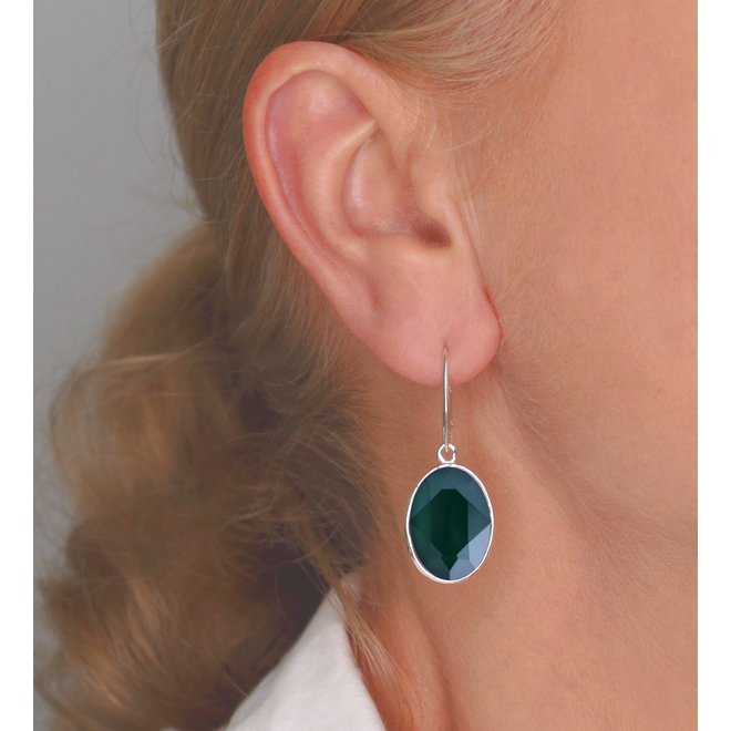 Earrings Swarovski crystal pendant green - sterling silver - ARLIZI 1661 - Claudia