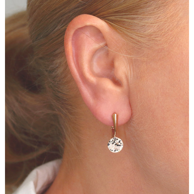 Ohrringe champagnefarbig Swarovski Kristall 8mm - rosévergoldet - ARLIZI 1275 - Lucy