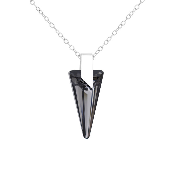Necklace Swarovski crystal spike - sterling silver - 1705