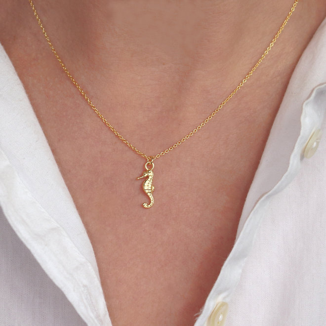 Necklace seahorse pendant - gold plated - ARLIZI 1967 - Mare
