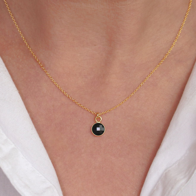 Halskette schwarz Swarovski Kristall Anhänger - vergoldet - ARLIZI 1799 - Joy