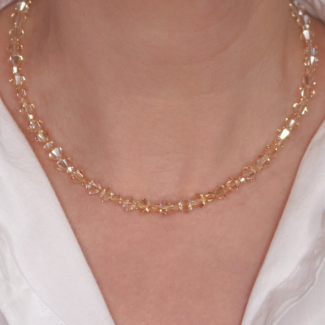 Ketting goudkleurig Swarovski kristal kralen - verguld - ARLIZI 1909 - Coco
