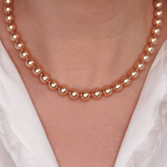 Perlenhalskette rosé 8mm - rosévergoldet - ARLIZI 1174 - Noa