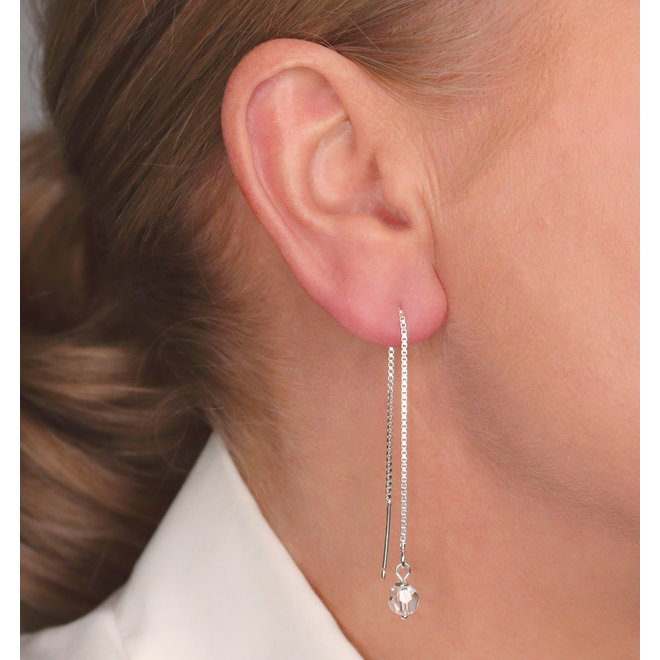 Durchzieher Ohrringe transparent Swarovski Kristall - Sterling Silber - ARLIZI 1053 - Emma