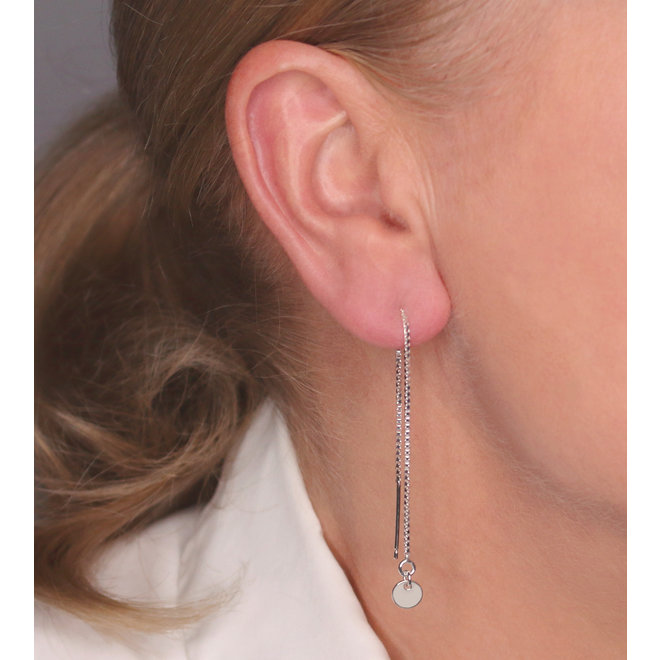Earrings pull through disc - sterling silver - ARLIZI 1869 - Emma