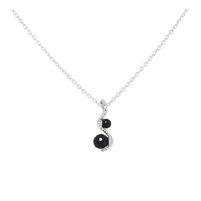 Halskette Schlange Onyx Anhänger - Sterling Silber - ARLIZI 2066 - Cleo