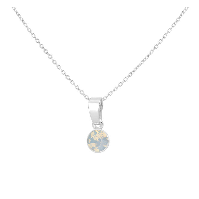 Halskette opalweißer Kristall 925 Silber - 2069