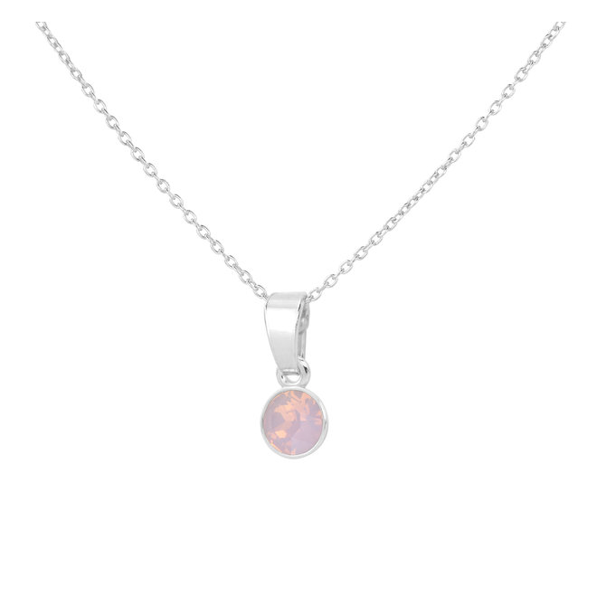 Ketting roze opaal Swarovski kristal hanger - sterling zilver - ARLIZI 2071 - Nala