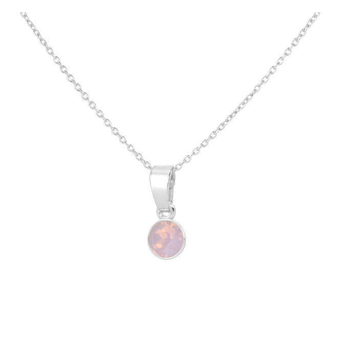 Necklace pink opal crystal 925 silver - 2071