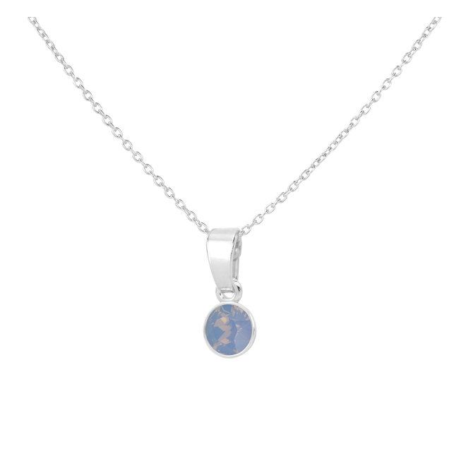 Halskette opalblauer Kristall 925 Silber - 2073