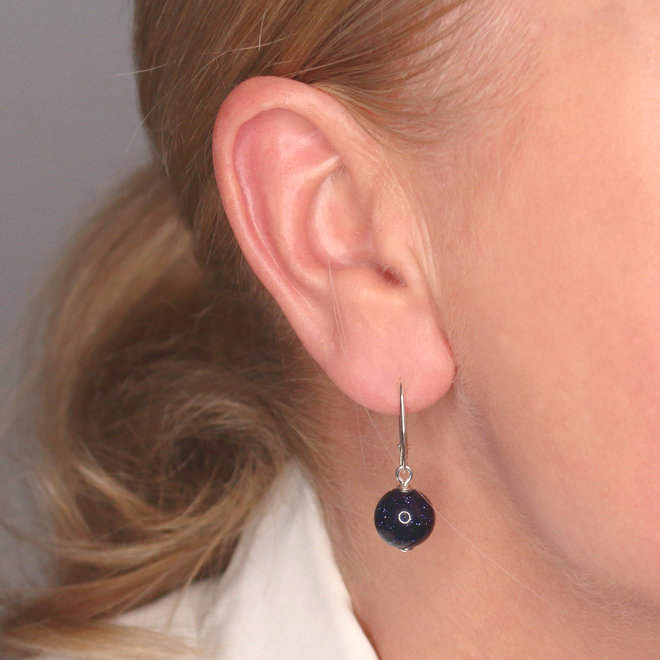 Ohrringe blauer Goldstein Anhänger - Sterling Silber - ARLIZI 2074 - Elise