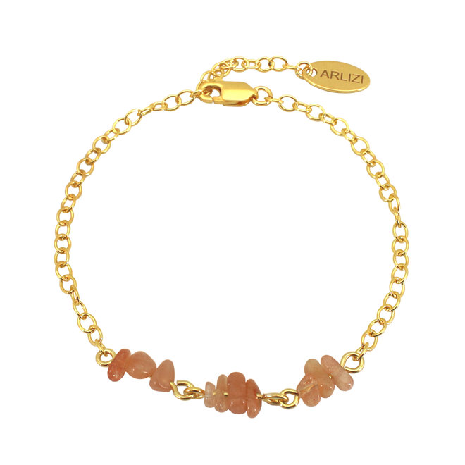 Armband Sonnenstein Perlen vergoldet - 2107
