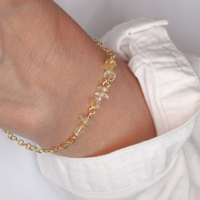 Armband Zitrin-Perlen - vergoldet - ARLIZI 2109 - Jolie