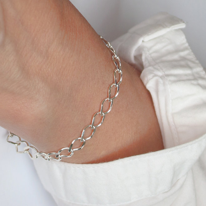 Armband Rombo Gliederkette groß - Sterling Silber - ARLIZI 2100 - Carrie