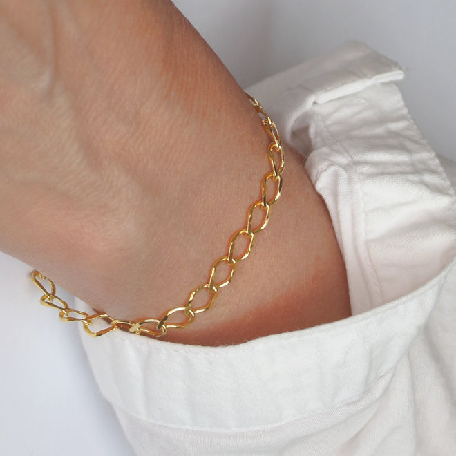Bracelet large rombo chain link - gold plated - ARLIZI 2101 - Carrie