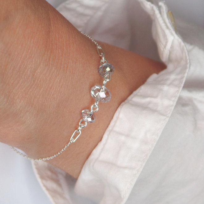 Armband eisblau Swarovski Kristall Briolette - Sterling Silber - ARLIZI 2055 - Elodie