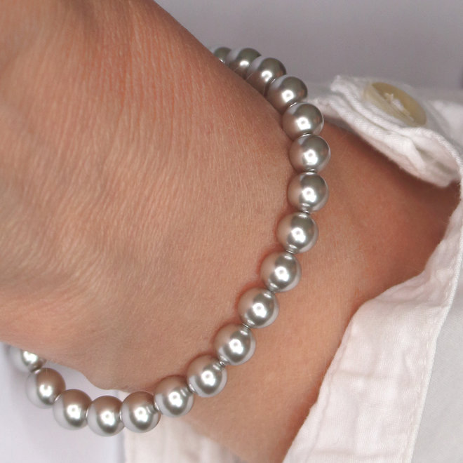 Pearl bracelet light grey 6mm - sterling silver - ARLIZI 1138 - Noa