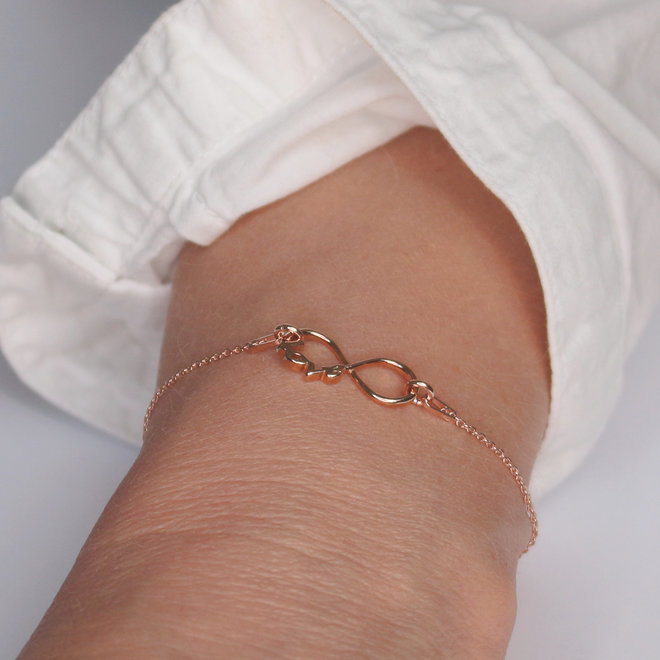 Armband infinity symbool - rosé verguld sterling zilver - ARLIZI 1049 - Kendal