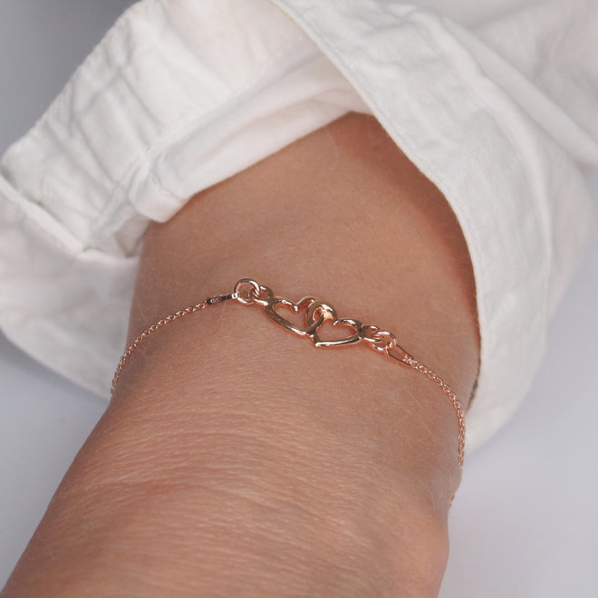 Armband Herzen - Silber rosé vergoldet - ARLIZI 1506 - Kendal