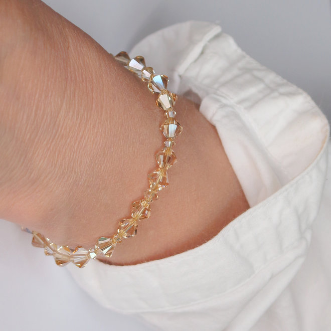 Bracelet gold-coloured Swarovski crystal beads - gold plated - ARLIZI 1910 - Coco