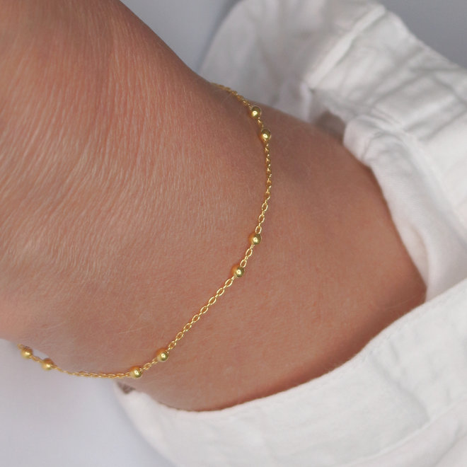 Bracelet chain link balls - gold plated - ARLIZI 1977 - Eline