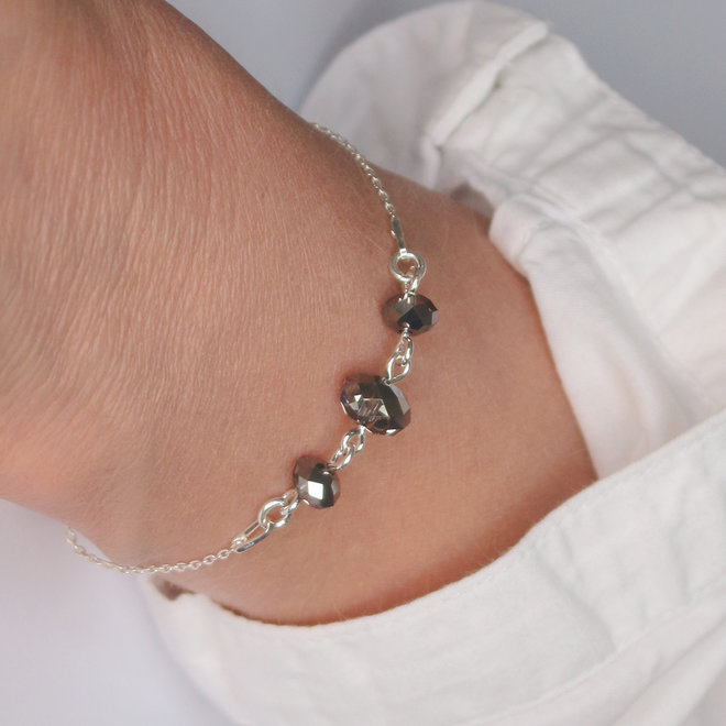 Armband schwarz Swarovski Kristall Briolette - Sterling Silber - ARLIZI 2002 - Elodie