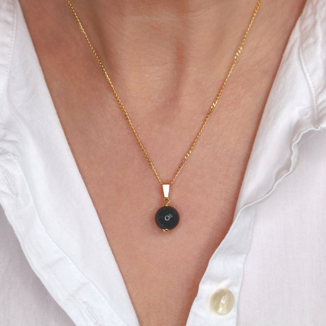 Schmuck Set grüner Goldstein Anhänger - vergoldet - ARLIZI 2085 - Elise