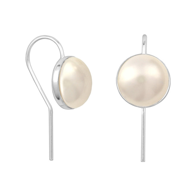 Ohrringe creme Perle - Sterling Silber - 0830