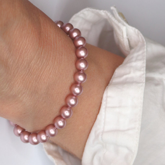 Parel armband poeder roze 6mm - sterling zilver - ARLIZI 1149 - Noa