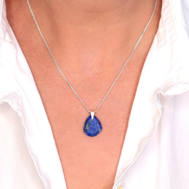 Halskette Blau Lapislazuli Anhänger - Sterling Silber - ARLIZI 2121 - Allegra